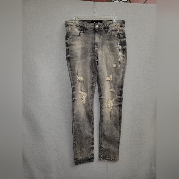 Rue21 Other - RUE 21 Men's Jeans Skinny Supreme Flex 30 x 32 Blue/Grey Distressed destroyed